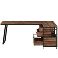 L-Shaped Computer Desk With 3 Drawers and Storage Shelves