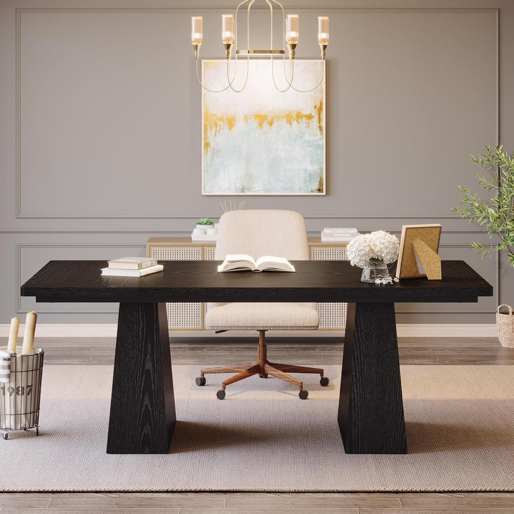 Executive Desk, Workstation With Double Pedestal For Home Office