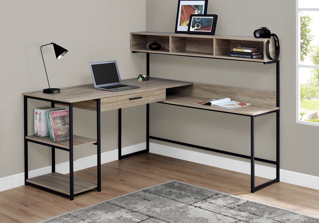 L-Shaped Corner Computer Desk with Storage Drawers