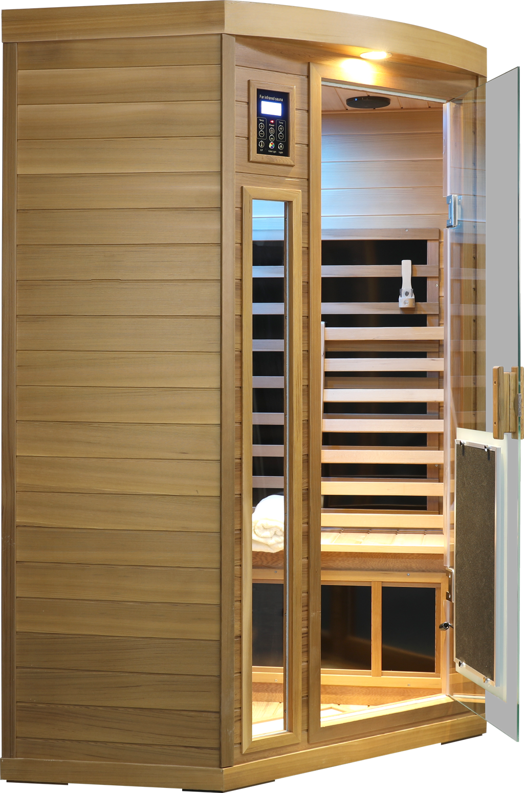 Low EMF Two person Far-infrared Red cedar Deluxe indoor pentagonal sauna room