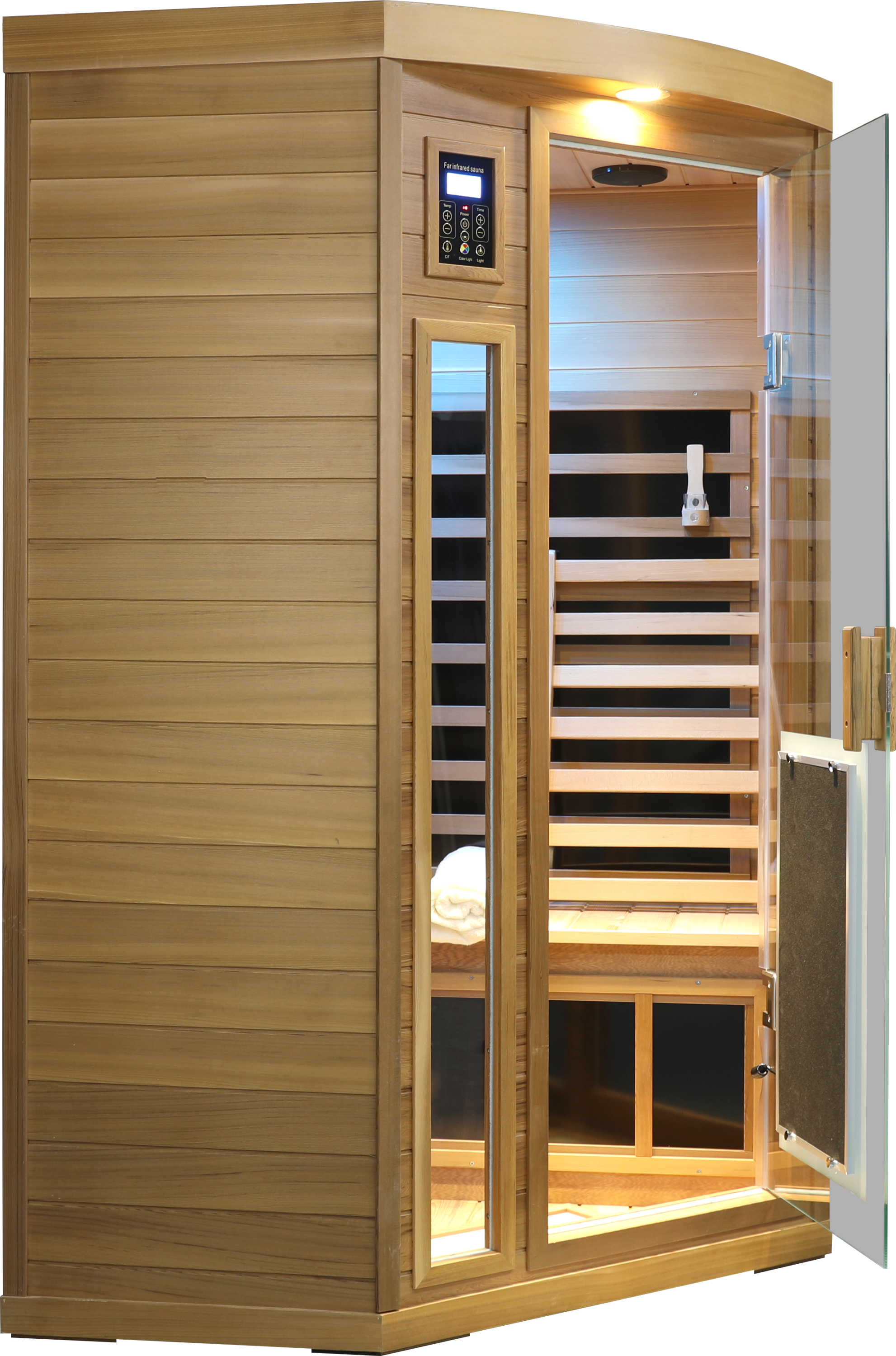 Low EMF Two person Far-infrared Red cedar Deluxe indoor pentagonal sauna room