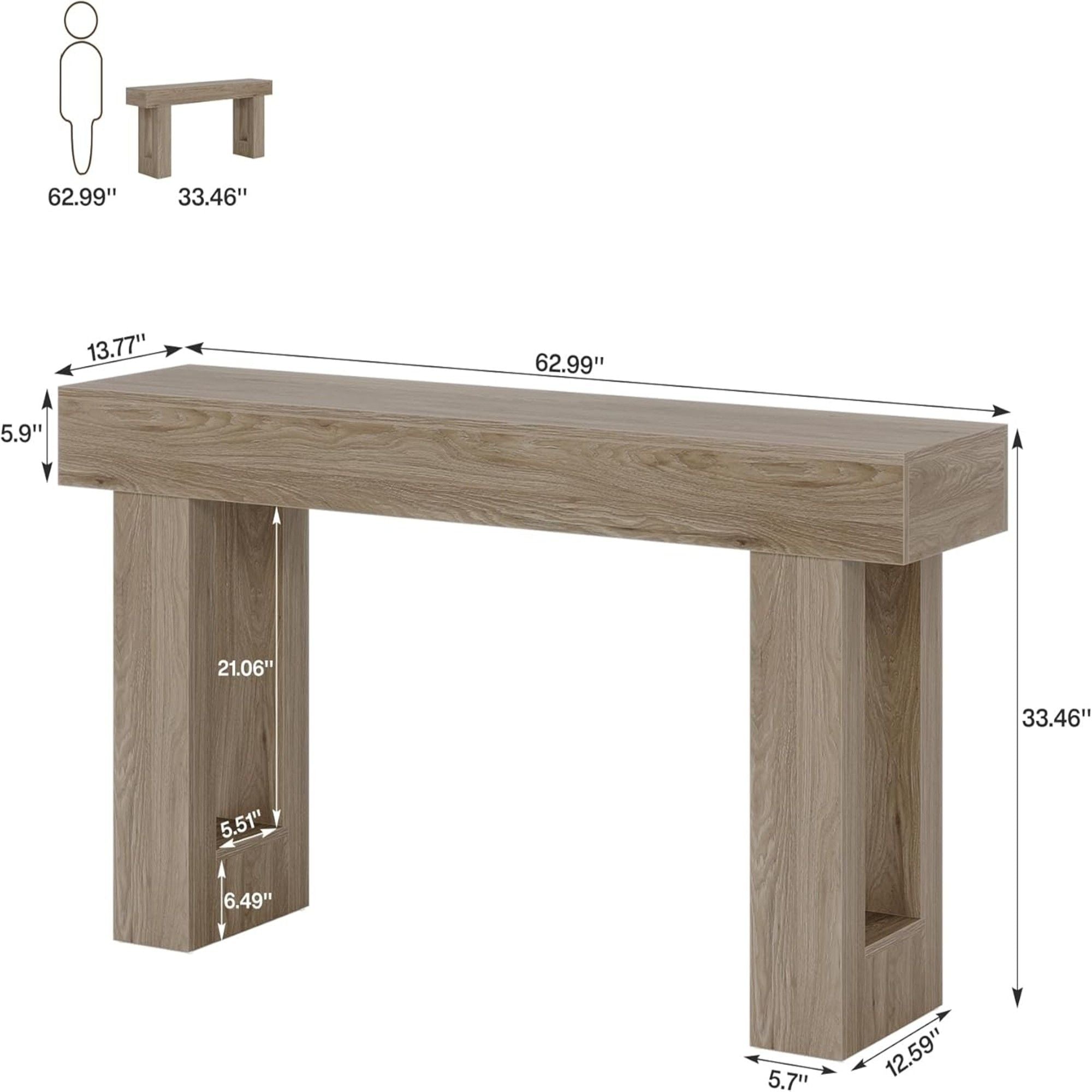 Console Table, Extra Long Narrow Sofa Table for Living Hallway