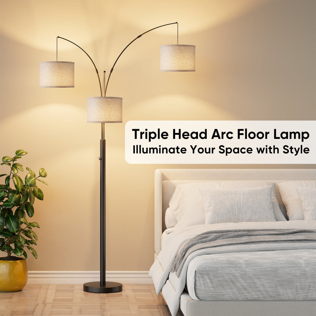 Three-Color Temperature & Dimmable Three-Head Floor Lamp