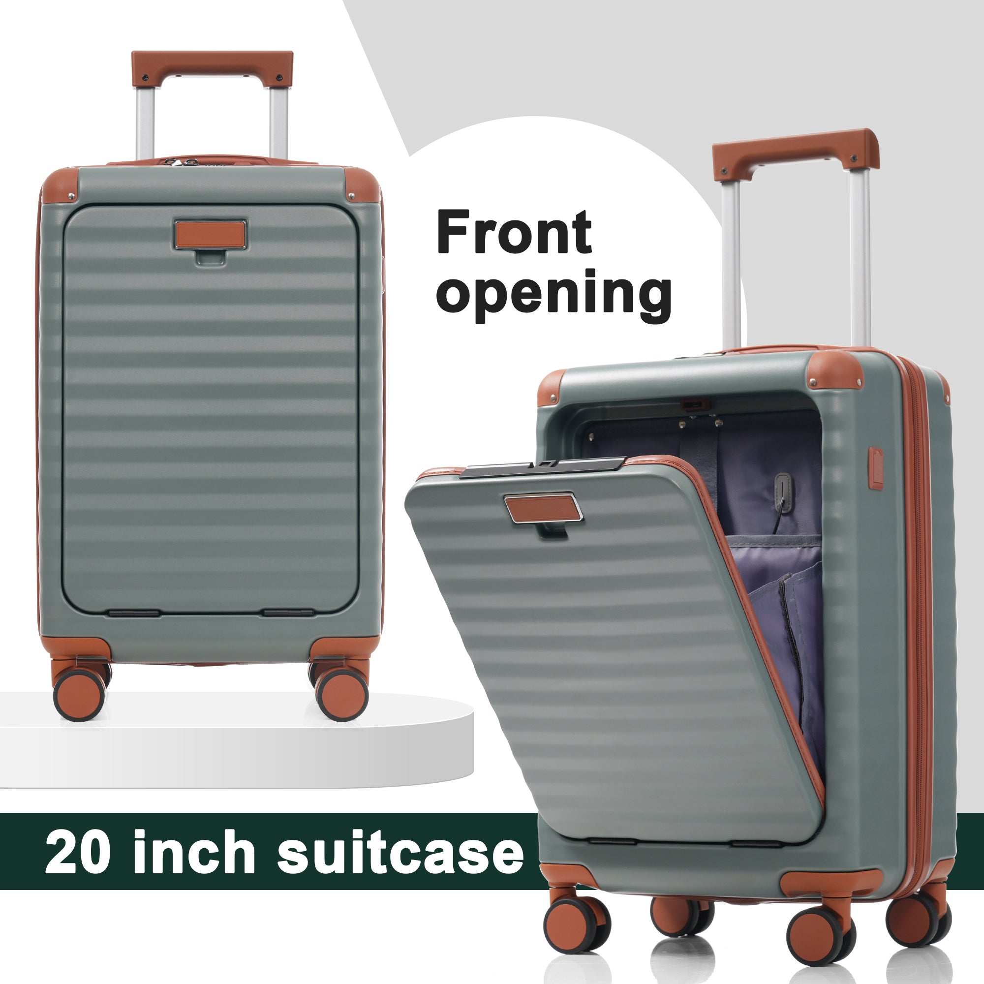 Deluxe 5-Piece Hard-Side Luggage Set with USB and TSA Locks