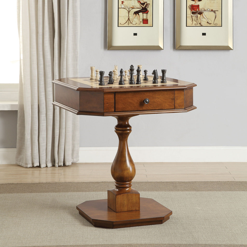 Bishop Reversible Chess Checker Game Table with Game Tray