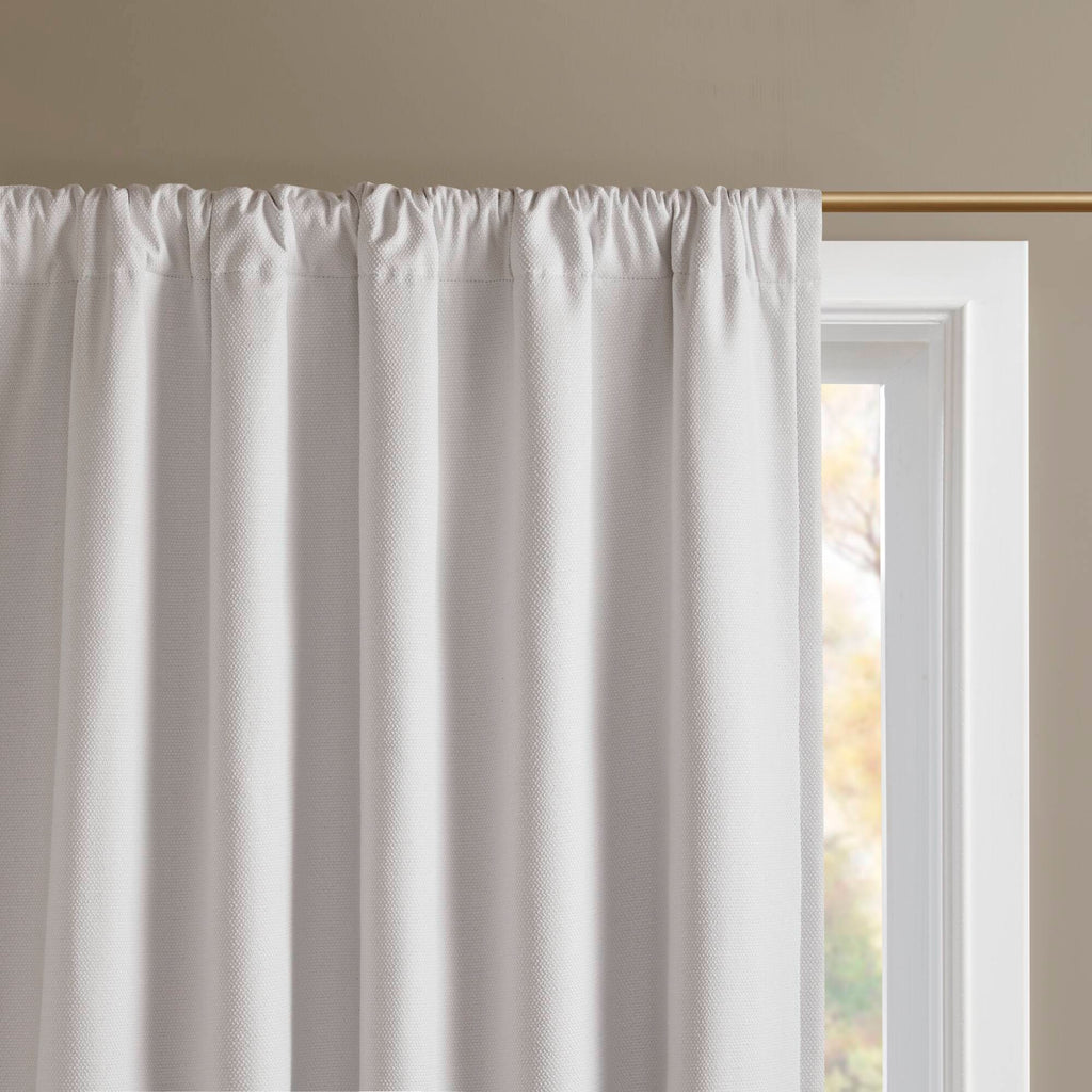 2-PK 52x84" Sound Blocking Total Blackout Curtain Panel Pair White
