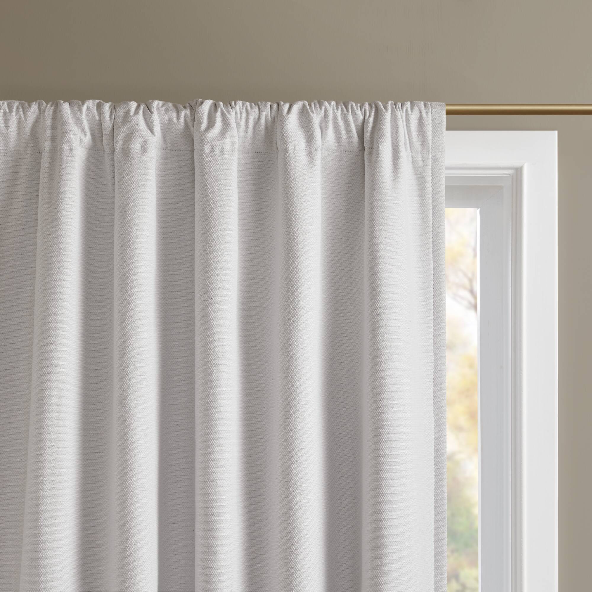 2-PK 52x84" Sound Blocking Total Blackout Curtain Panel Pair White