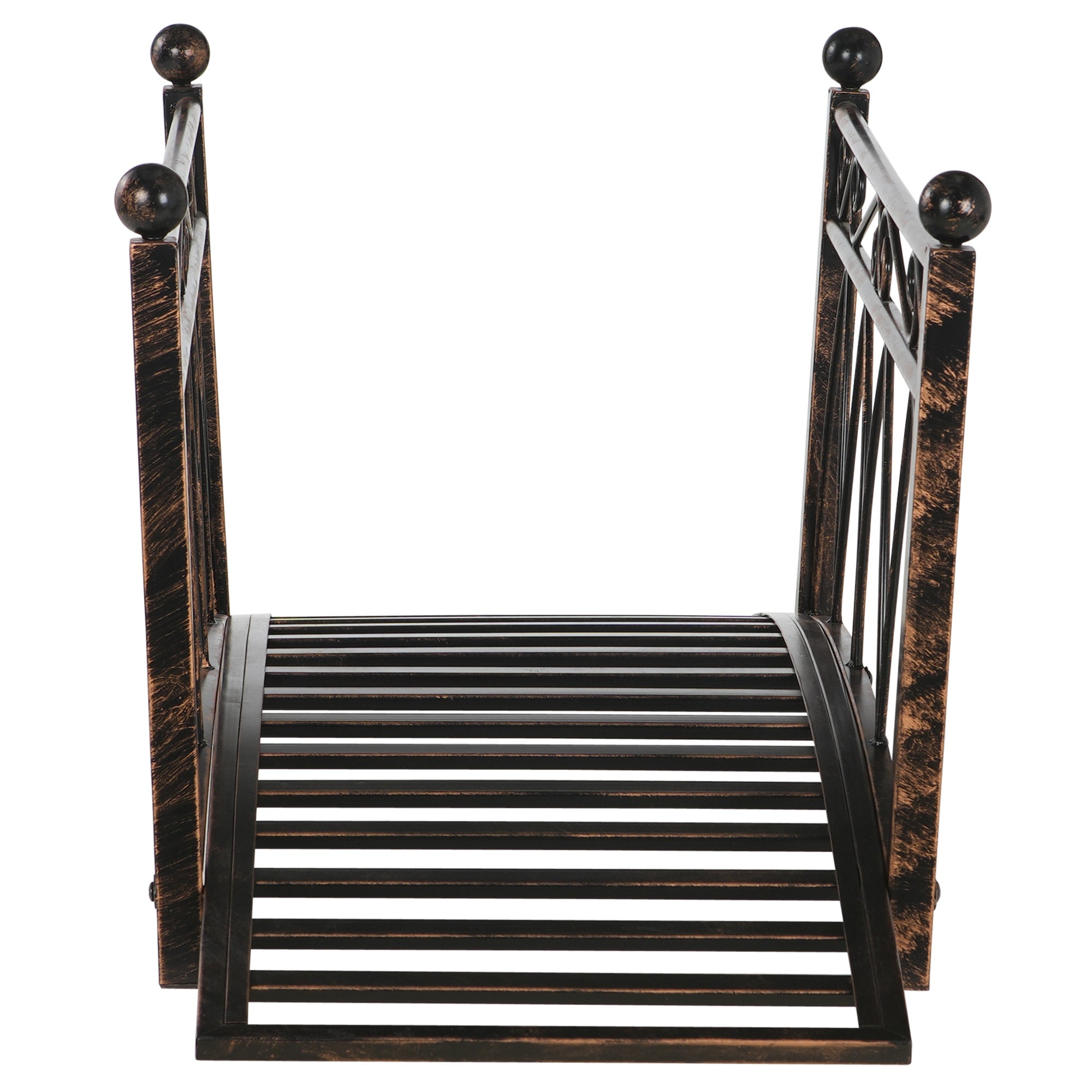 Outsunny 3.3' Metal Arch Zen Garden Bridge with Safety Siderails
