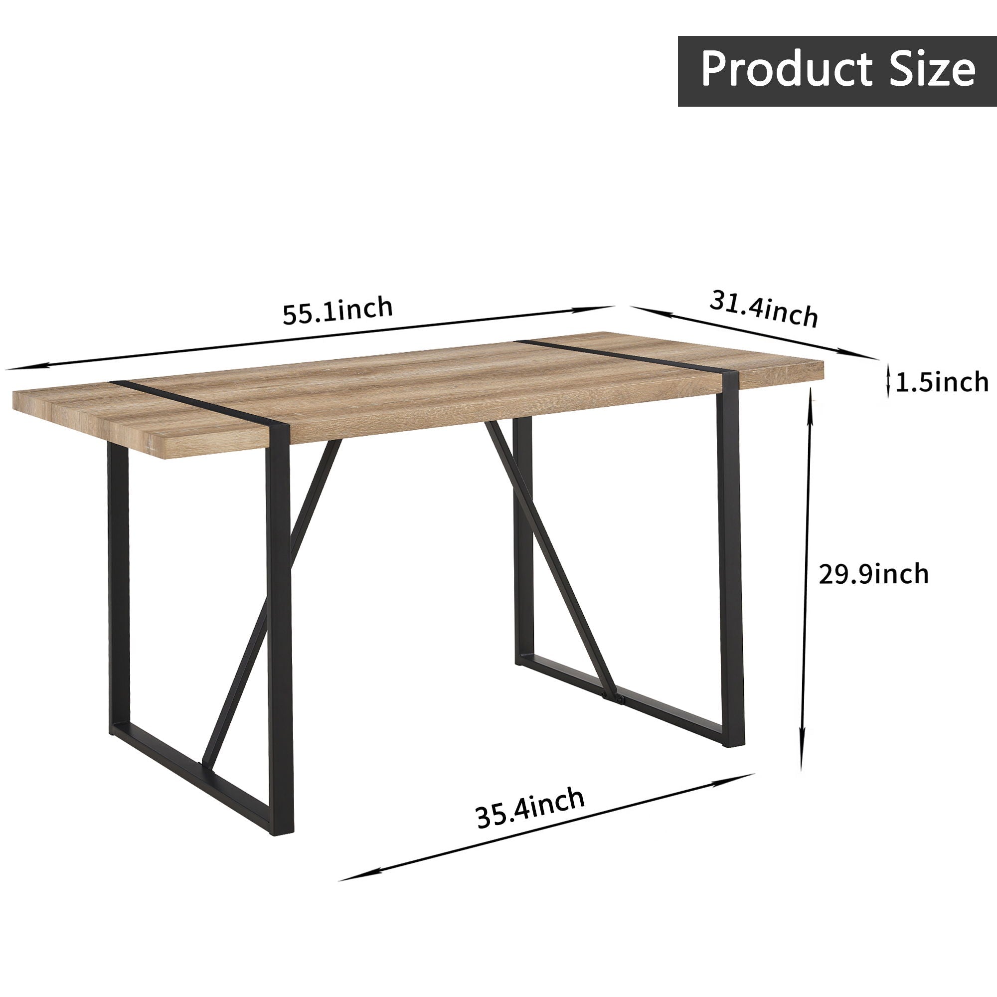 Modern Dining Table With Metal Legs For 4 - 6 Person