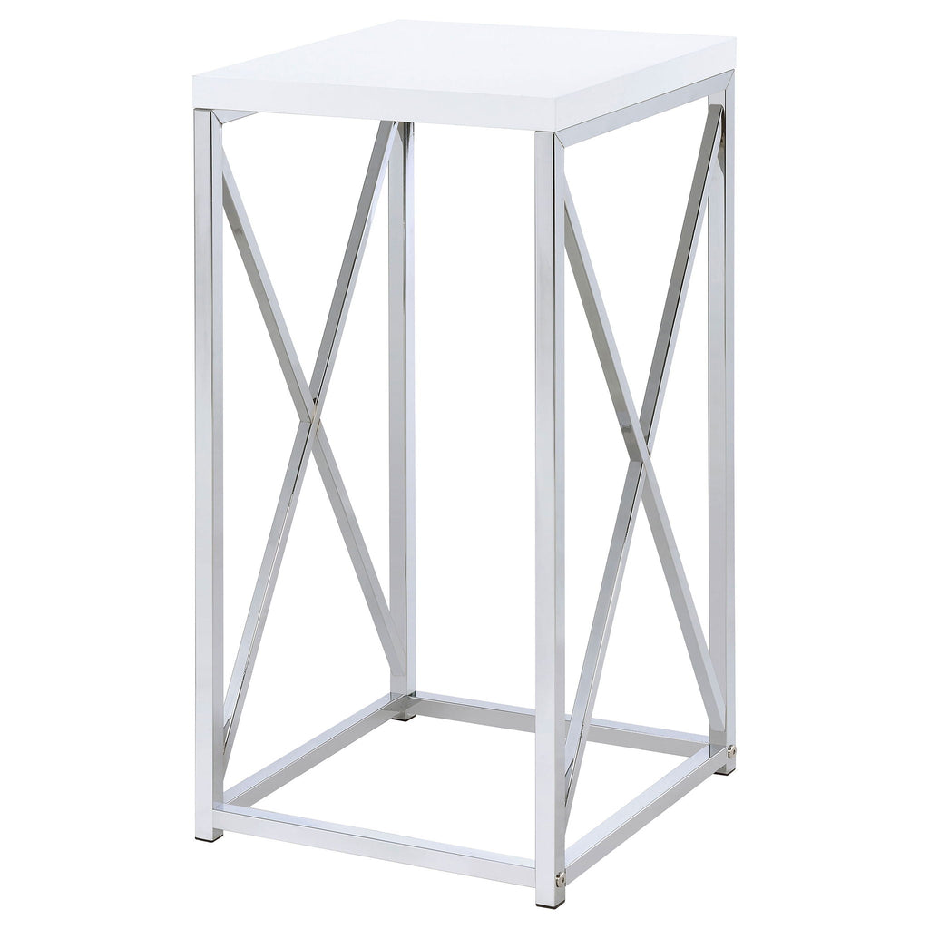 Accent Table With Accents - Glossy White