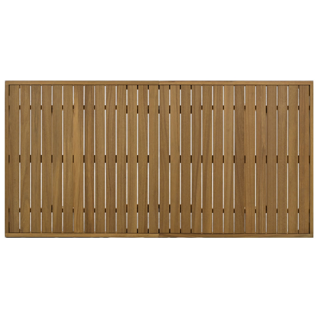 U_Style Multi-Person Outdoor Acacia Wood Dining Table and Chair Set
