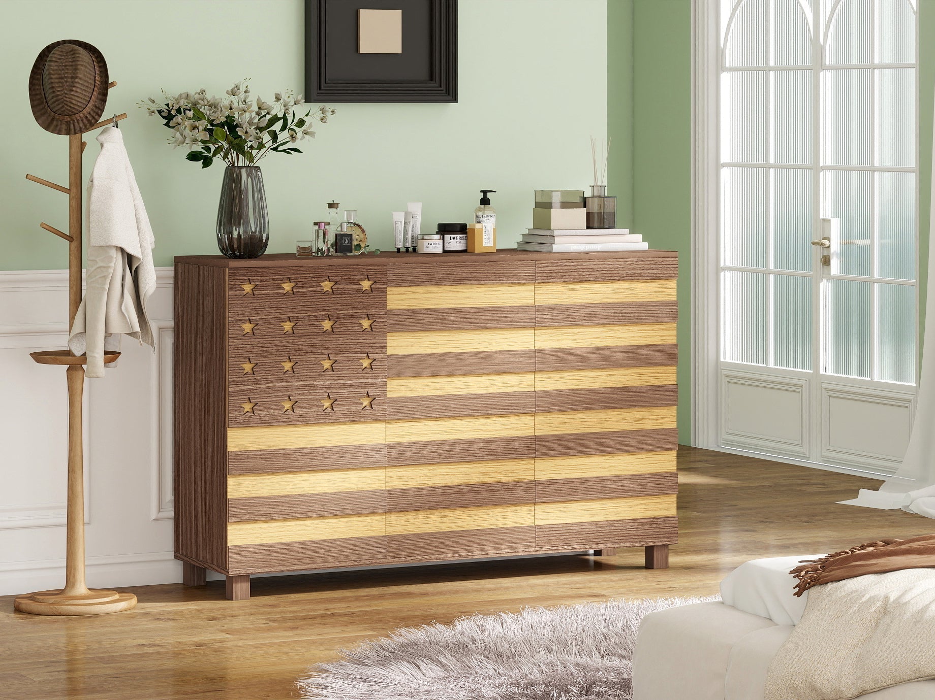 55-Inch Hand-Carved Buffet Sideboard Cabinet