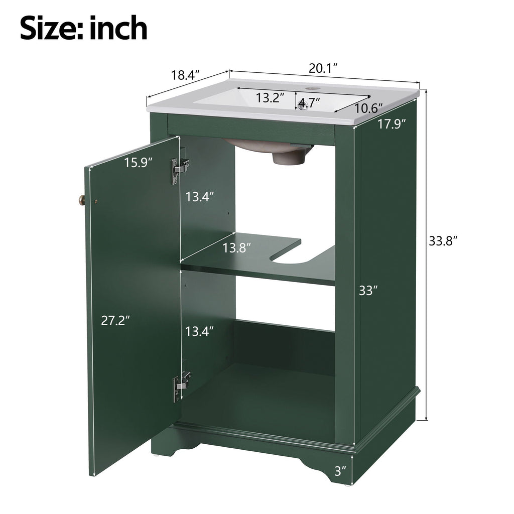 Bathroom Vanity With Sink, Freestanding Single Cabinet Set