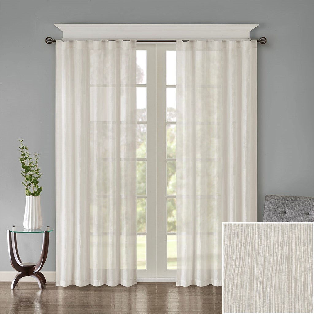 Solid Crushed Curtain Panel Pair (2 Pcs Window Panels)