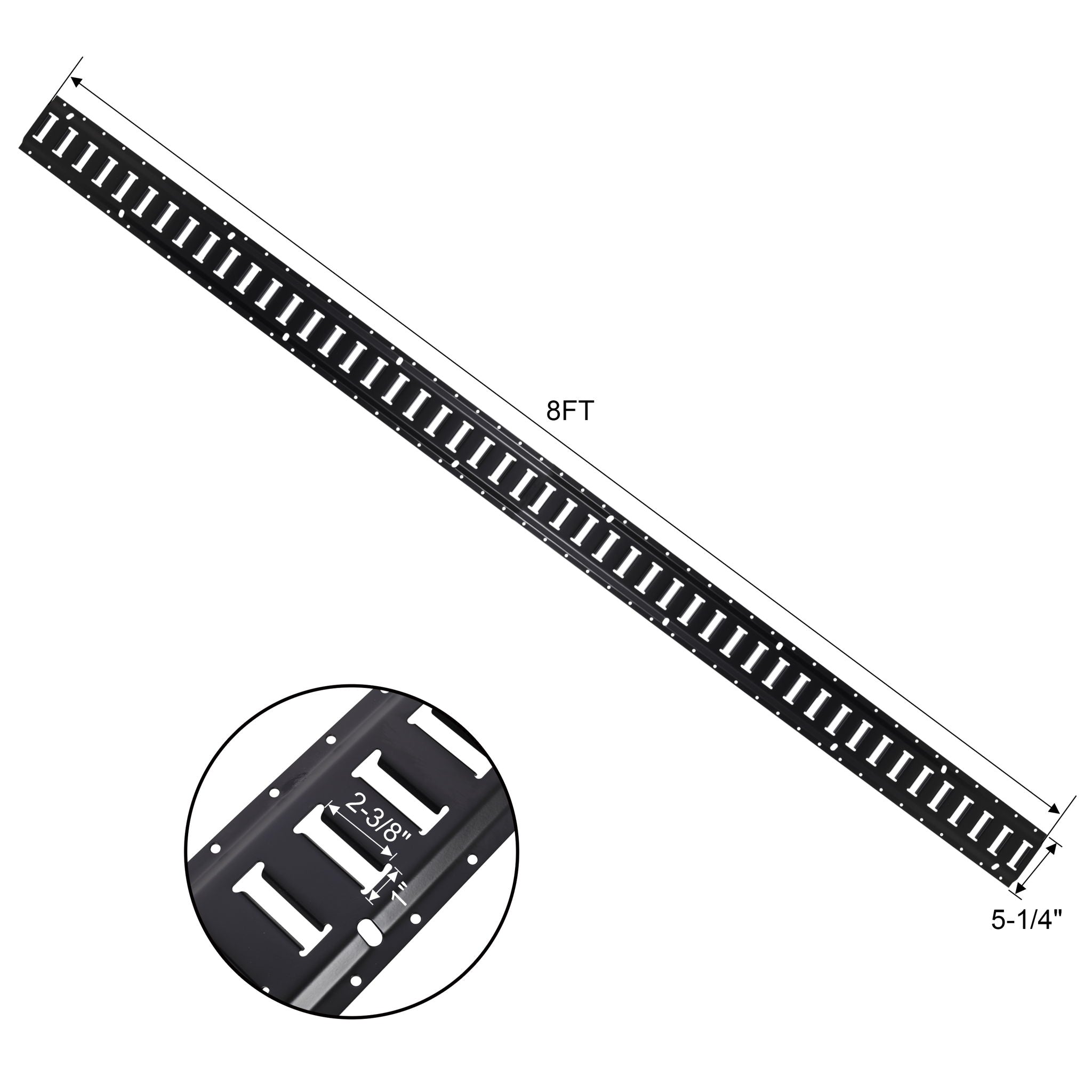 Heavy Duty E Track Tie-Down Rail Kit with O-Ring Anchors and Rope Tie Offs