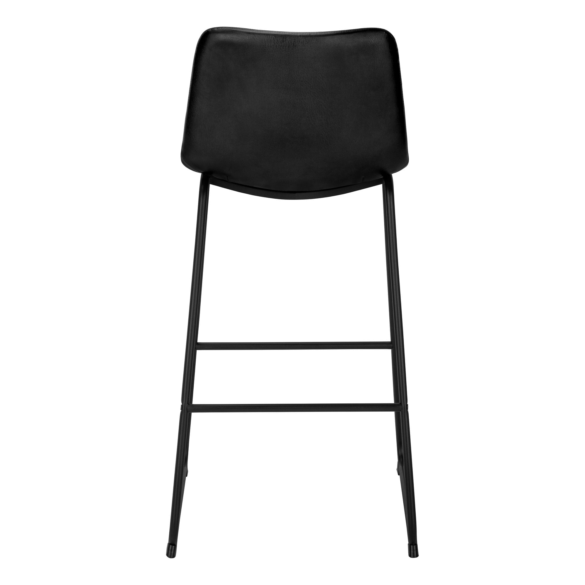 Bar Height Office Chair with Curved Backrest and Leather-Look Upholstery