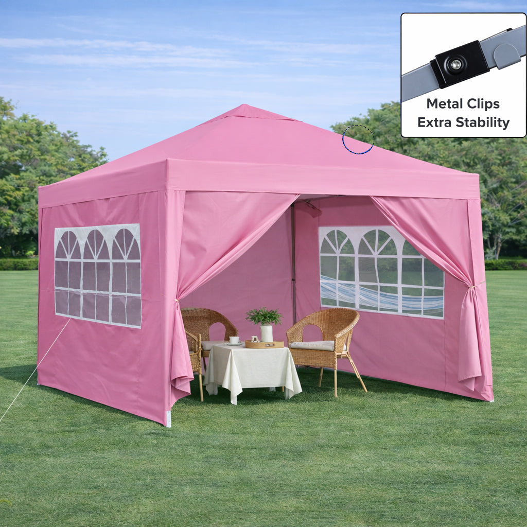 Outdoor 10x10 Ft Pop Up Gazebo Canopy Tent with Removable Sidewalls