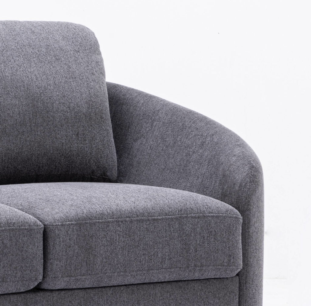 Yuina Linen Loveseat - Gray