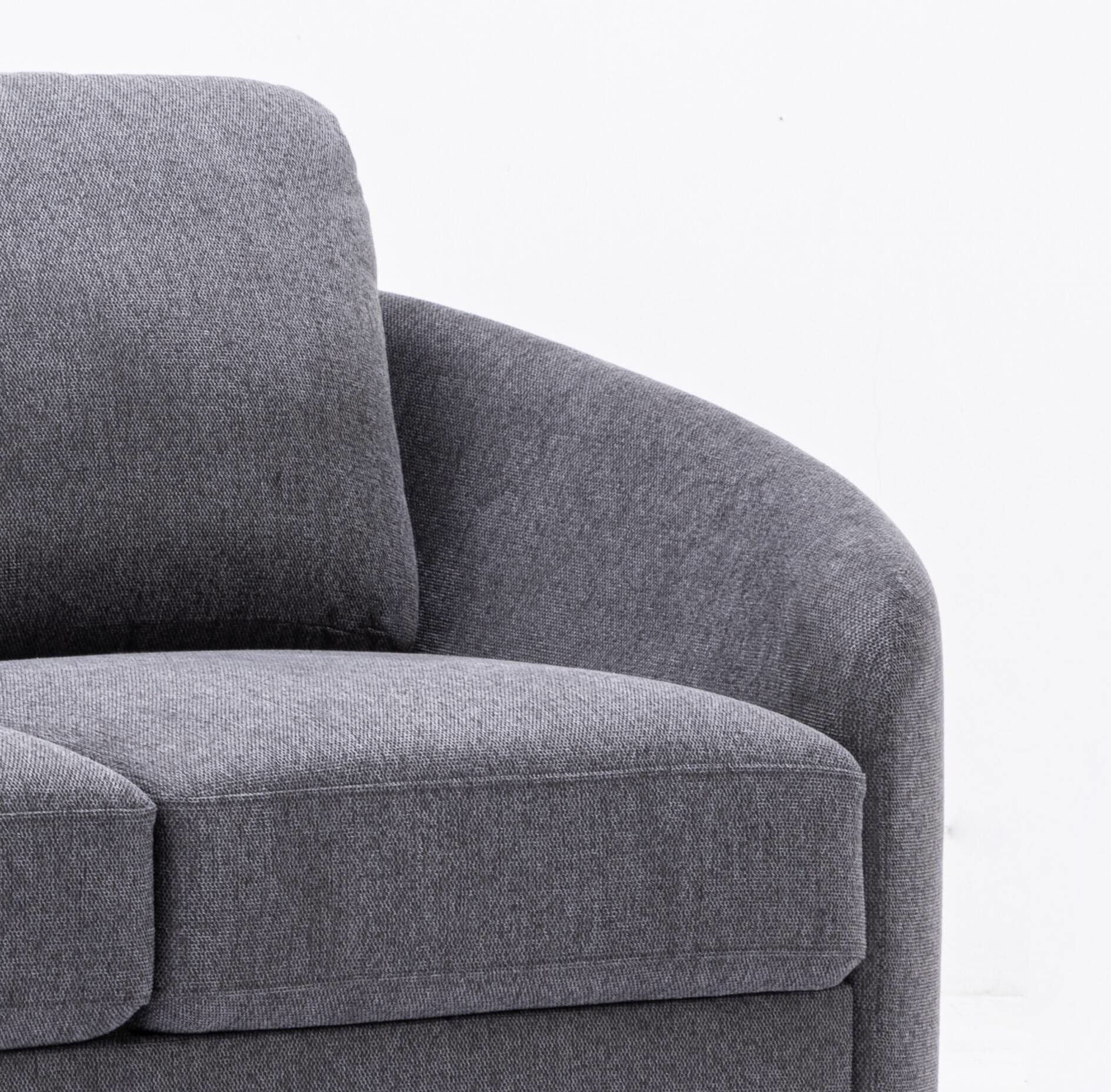 Yuina Linen Loveseat - Gray