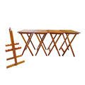 Folding Trays With Storage Rack Snack Table (Set of 4) - Honey