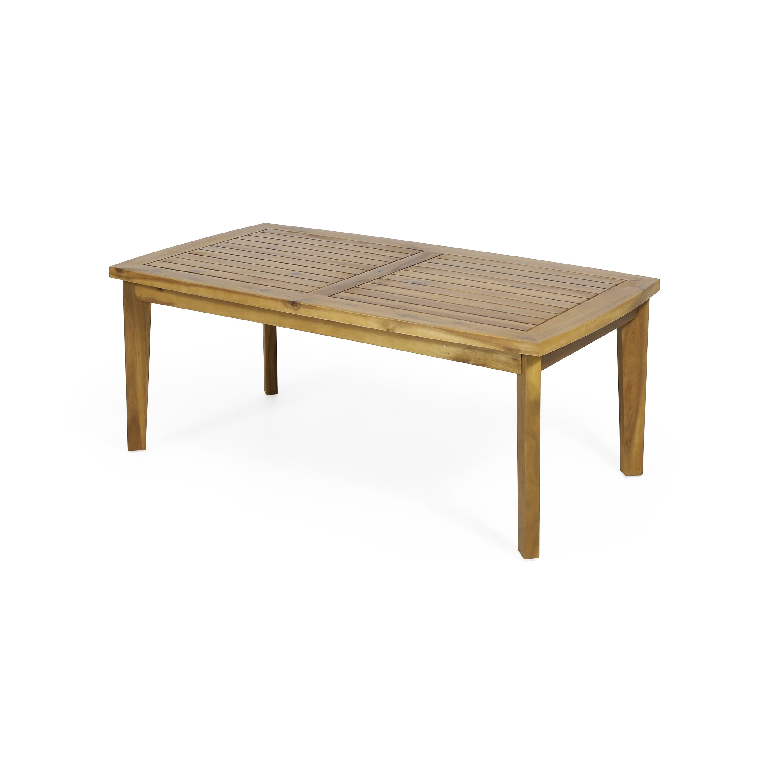 2-Person Outdoor Acacia Wood Patio Seating Group with Cushions and Coffee Table