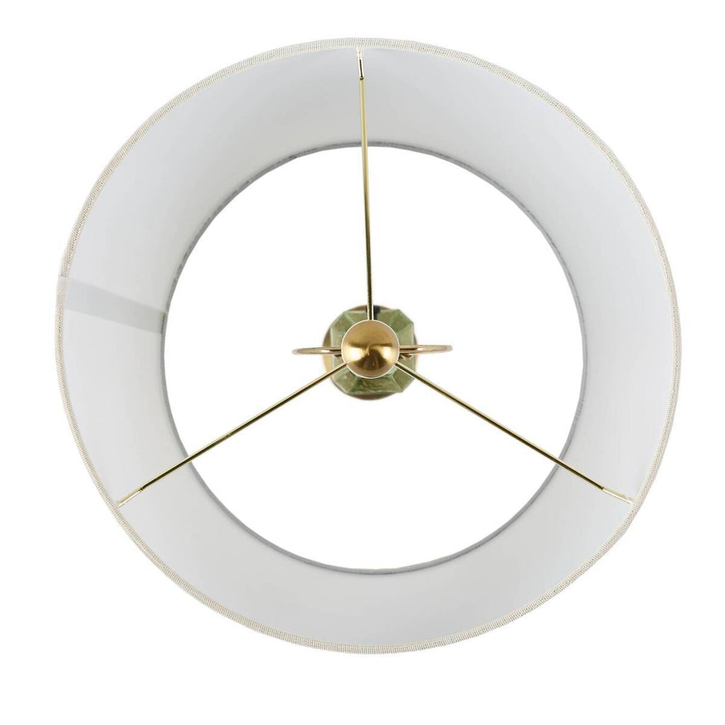 Faceted Green Glass Table Lamp