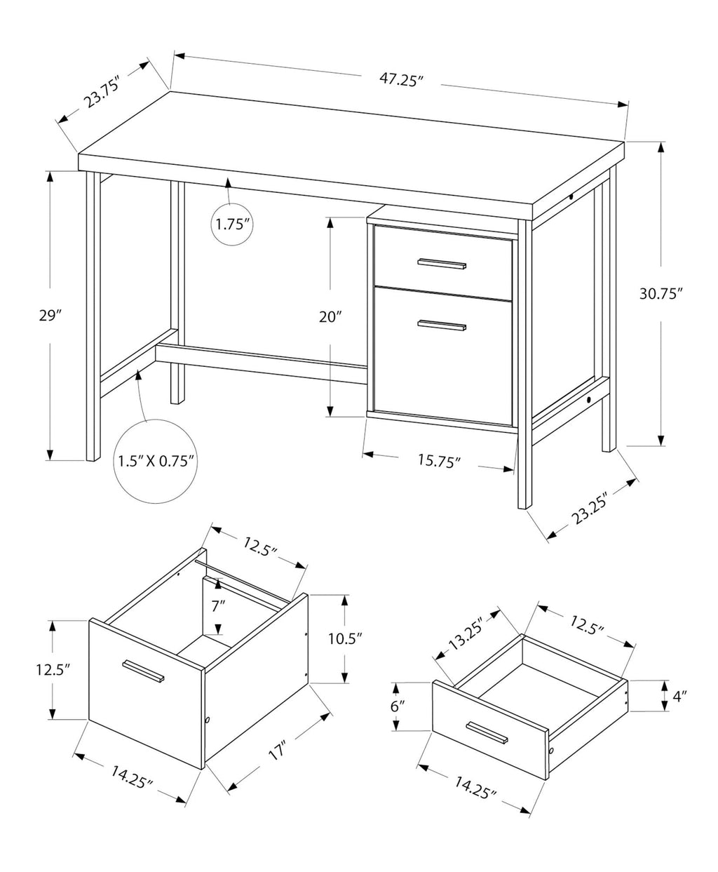 Computer Desk For Home Office, Left or Right Setup, With Storage Drawers