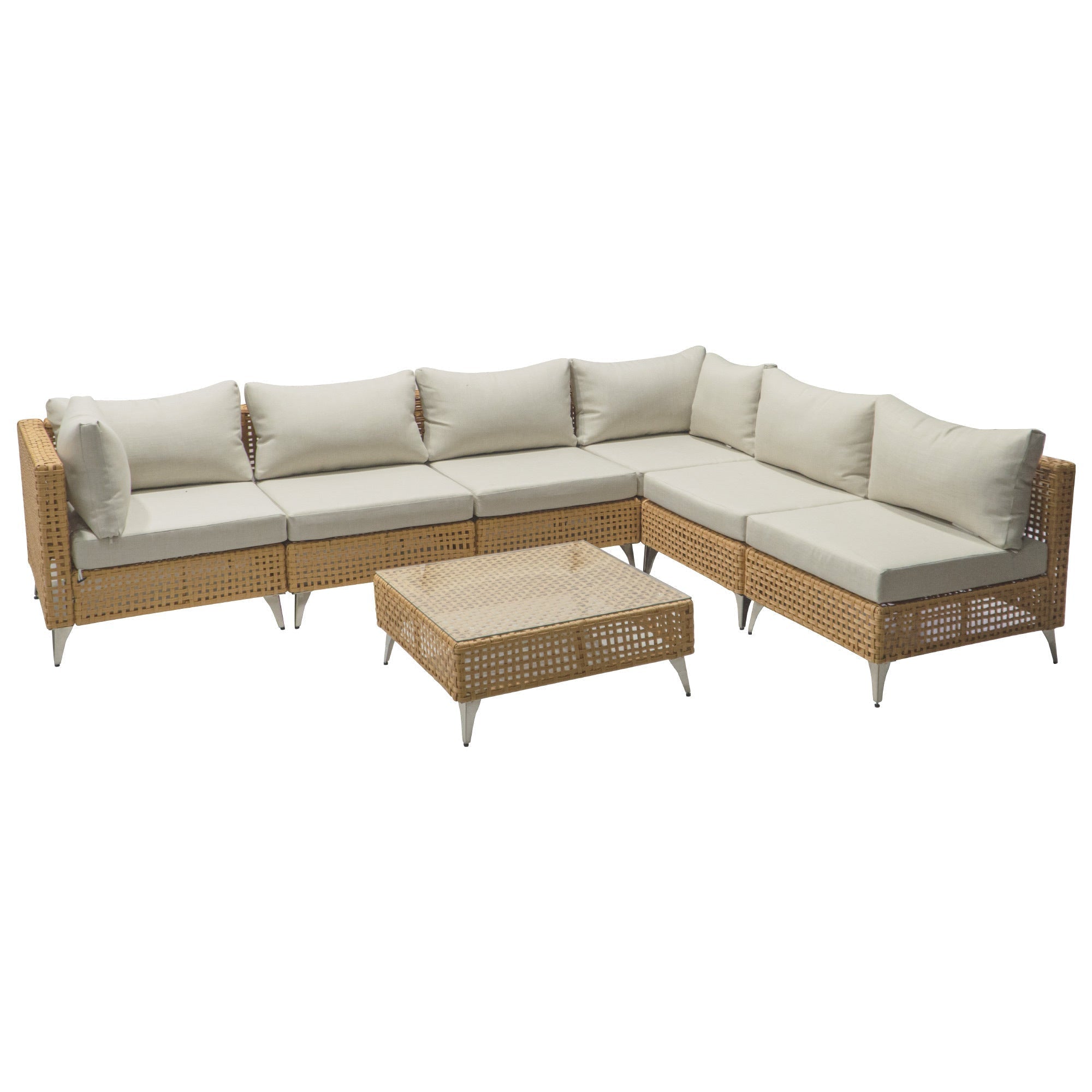 K&K 7-Piece Wicker Patio Furniture Set
