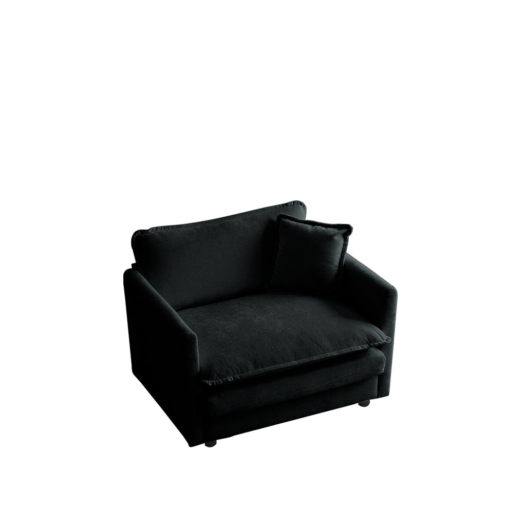 Comfy Deep Single Seat Sofa Upholstered Reading Armchair