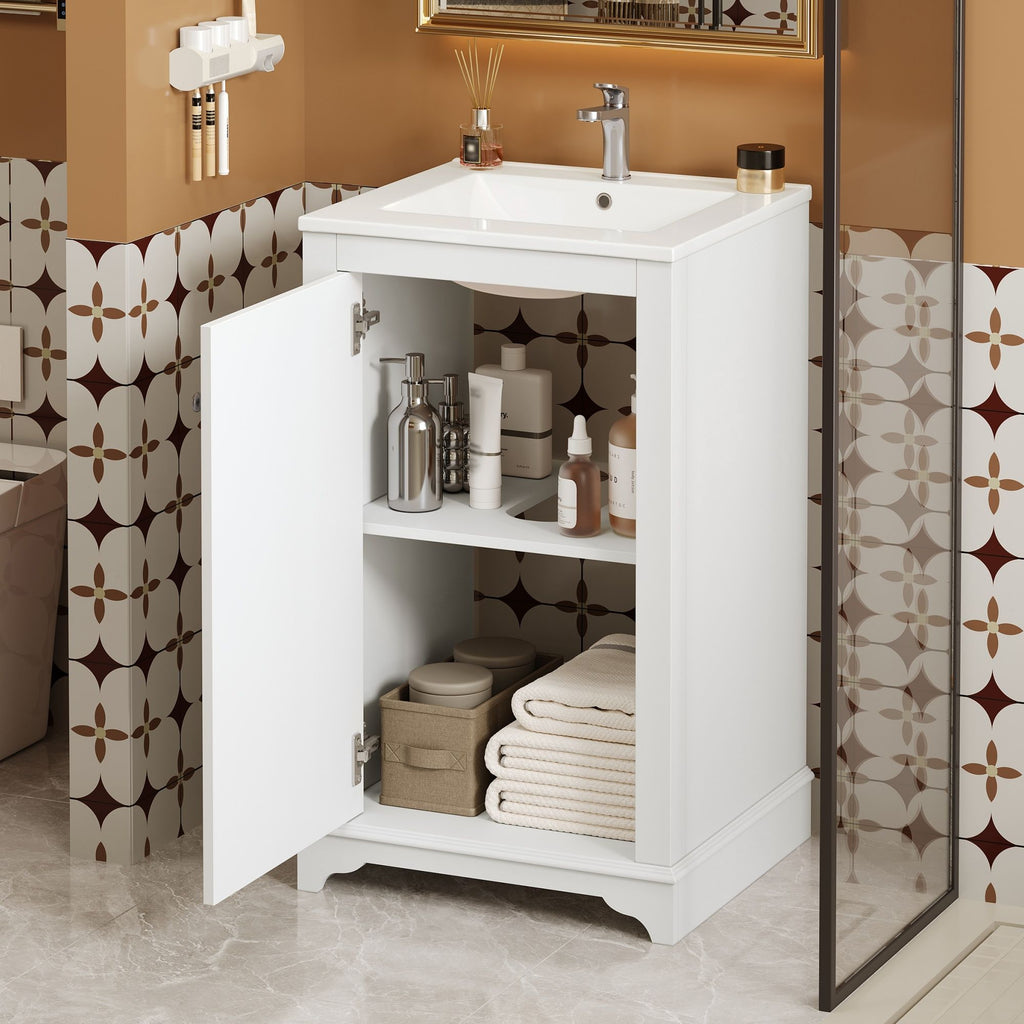 Bathroom Vanity With Sink, Freestanding Single Cabinet Set
