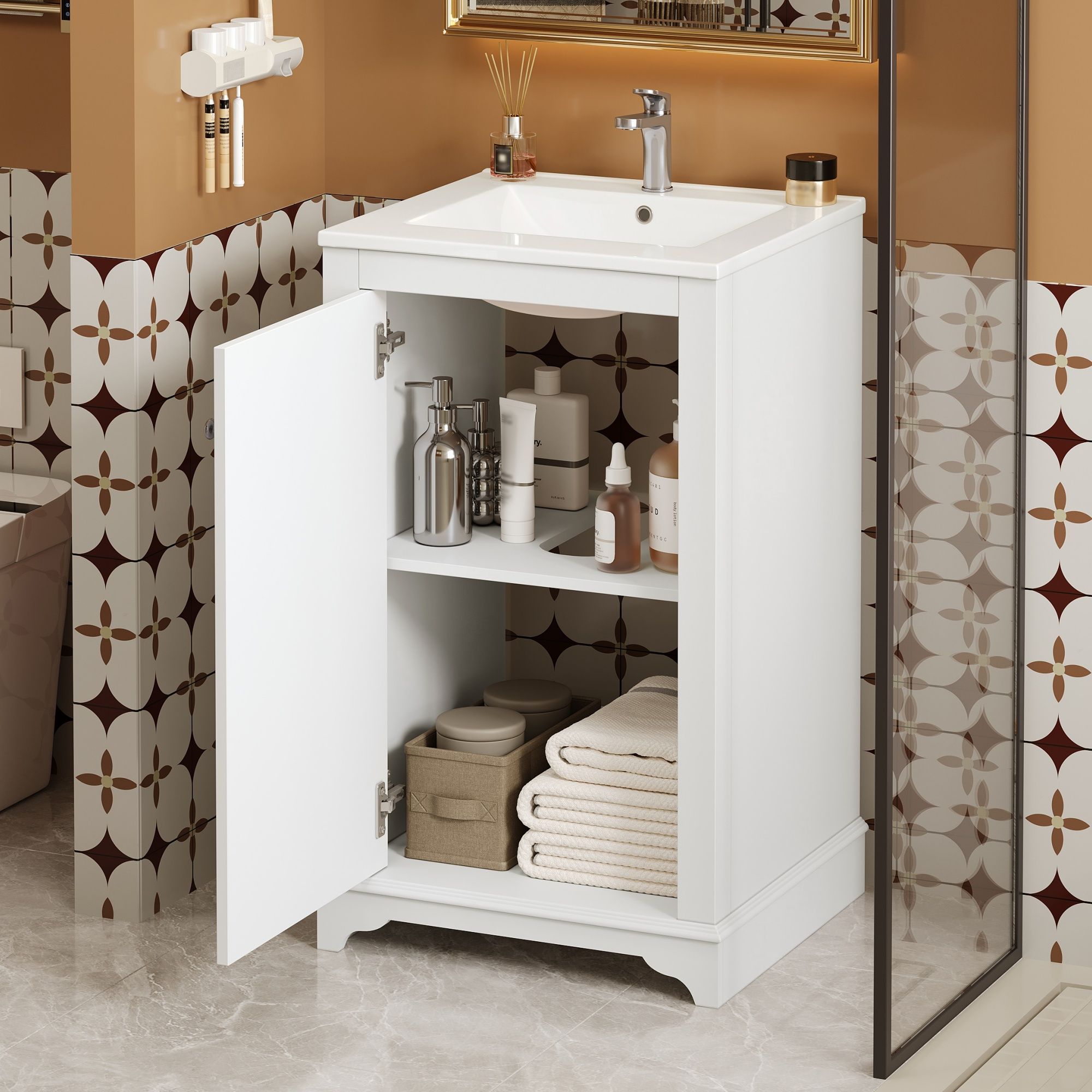 Bathroom Vanity With Sink, Freestanding Single Cabinet Set