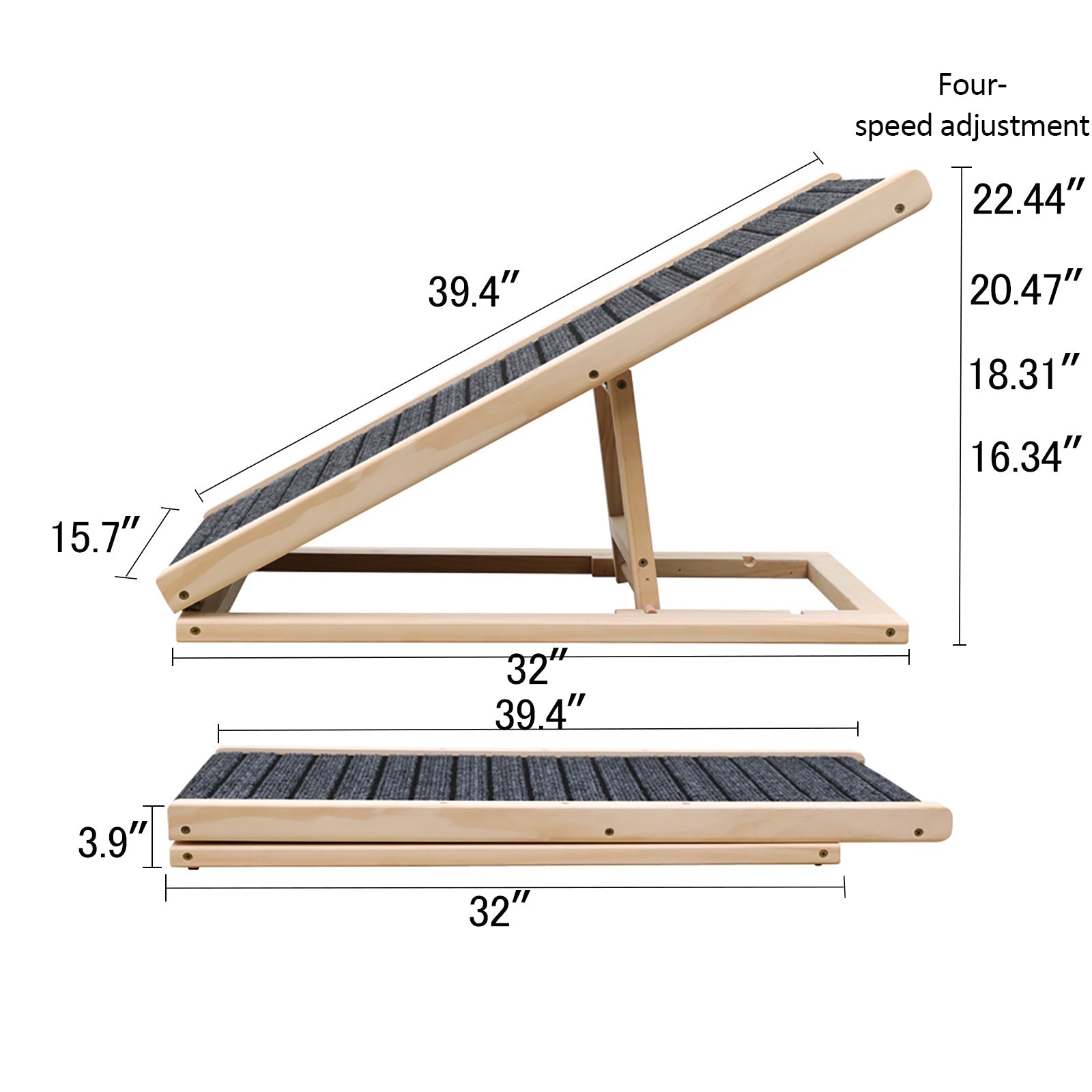 Upgraded Dog Ramp for Bed with Extra Wide Traction and Foldable Design