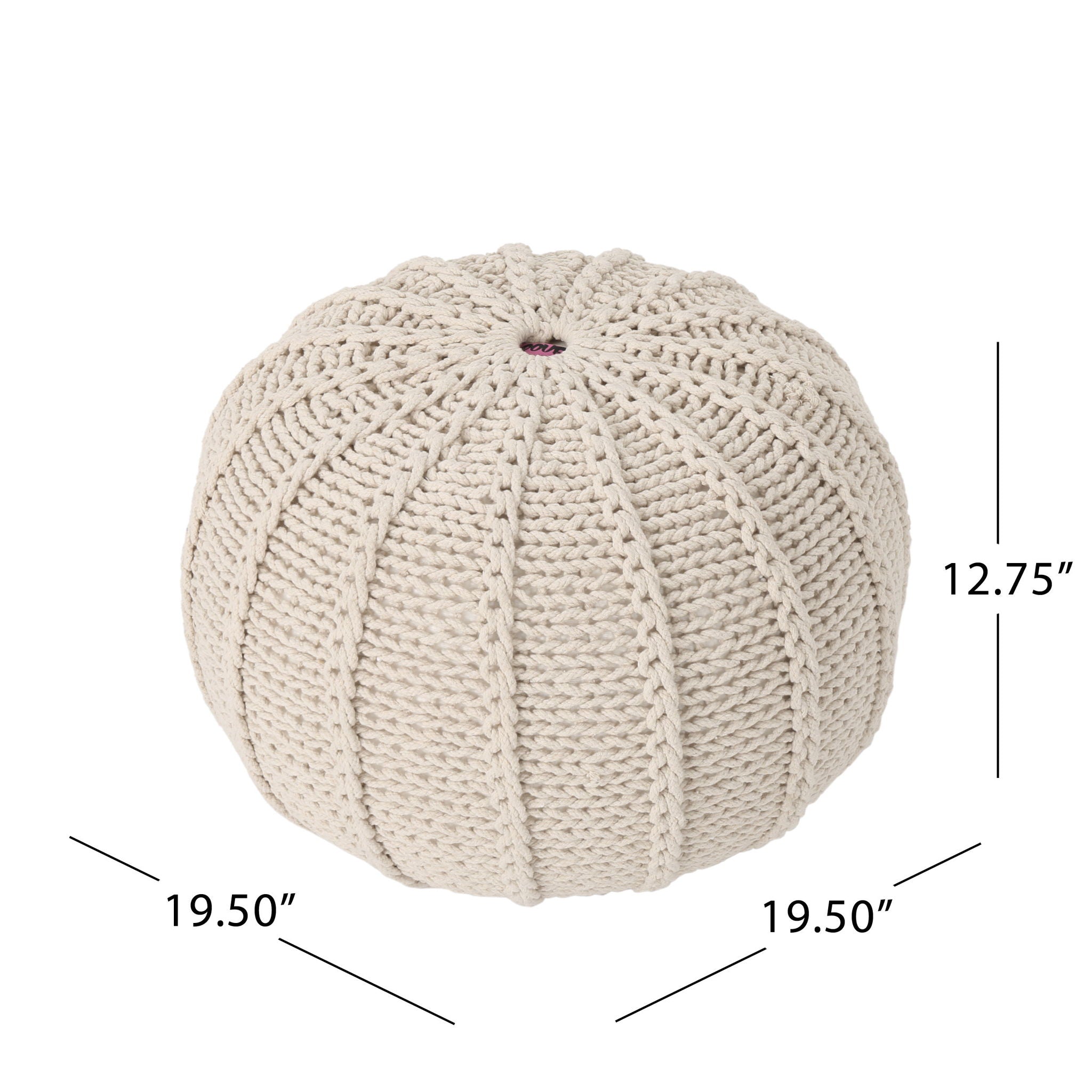 Bordeaux Knitted Round Pouf Ottoman And Floor Cushion