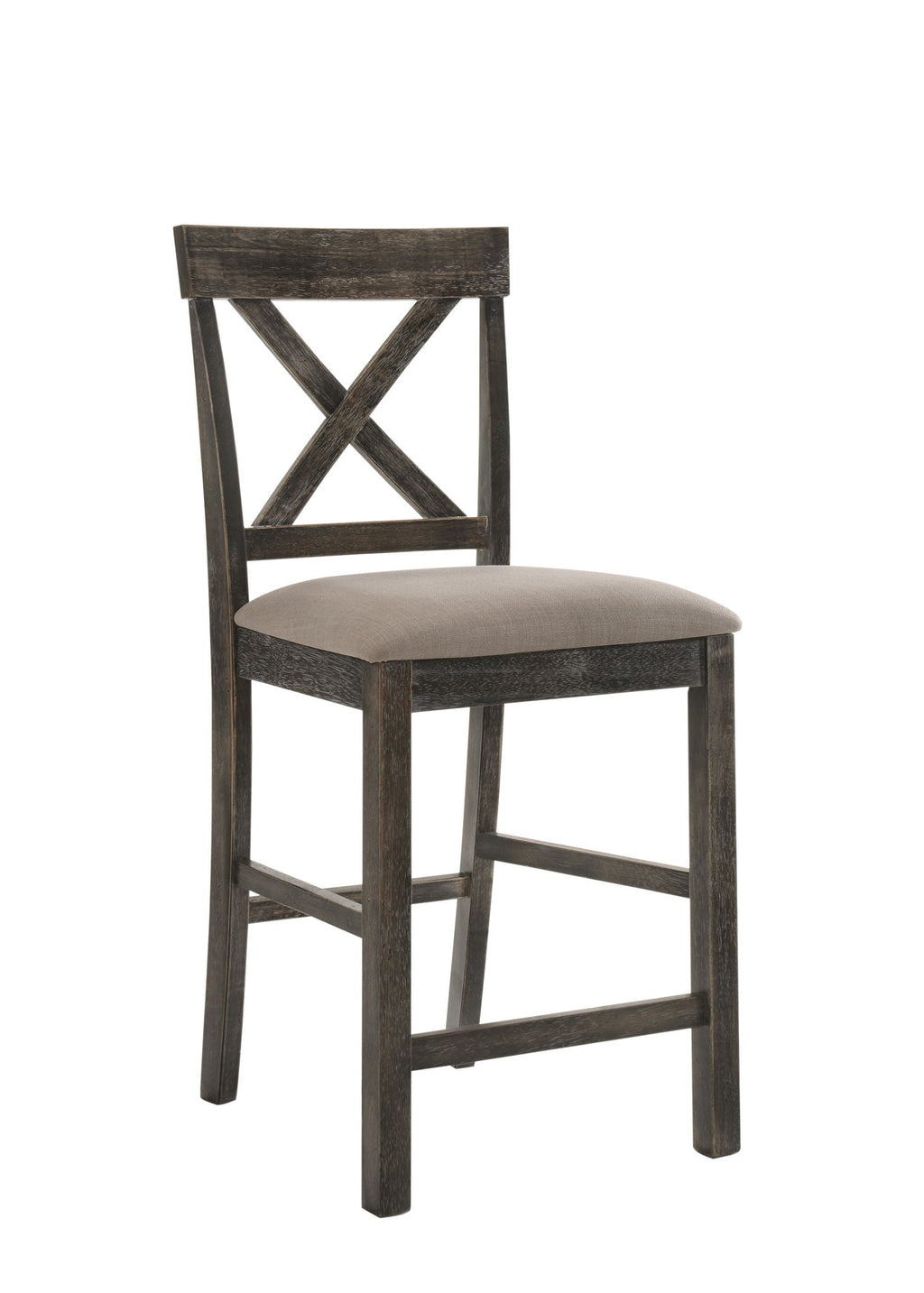 Martha II Weathered Counter Height Chair Set of 2 - Gray / Tan