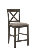 Martha II Weathered Counter Height Chair Set of 2 - Gray / Tan