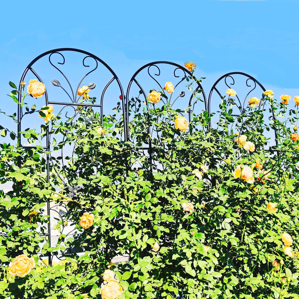 4 Pack Metal Garden Trellis 86.7'' x 19.7'' Rustproof Black