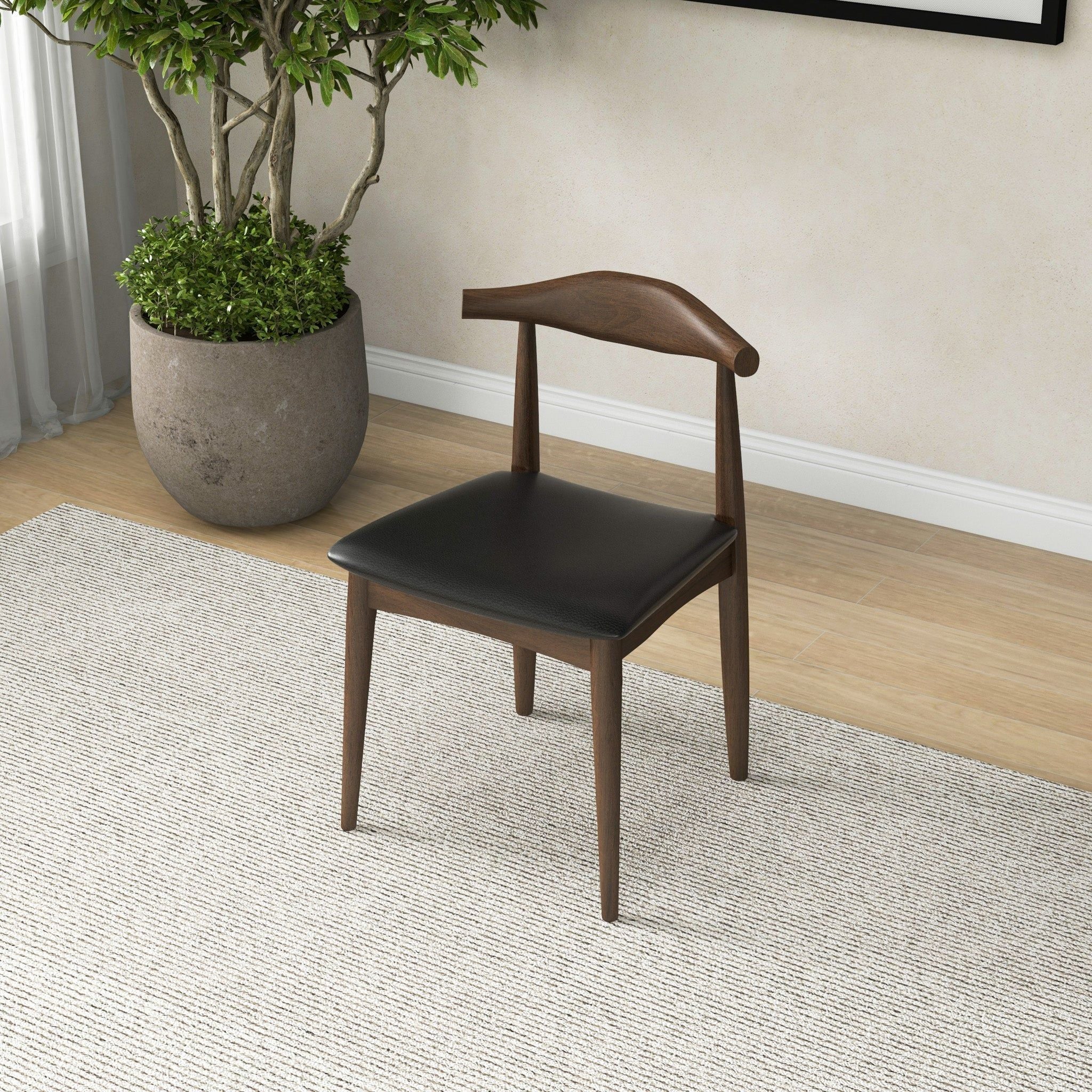 Destiny - Dining Chairs (Set of 2) - Black / Dark Brown