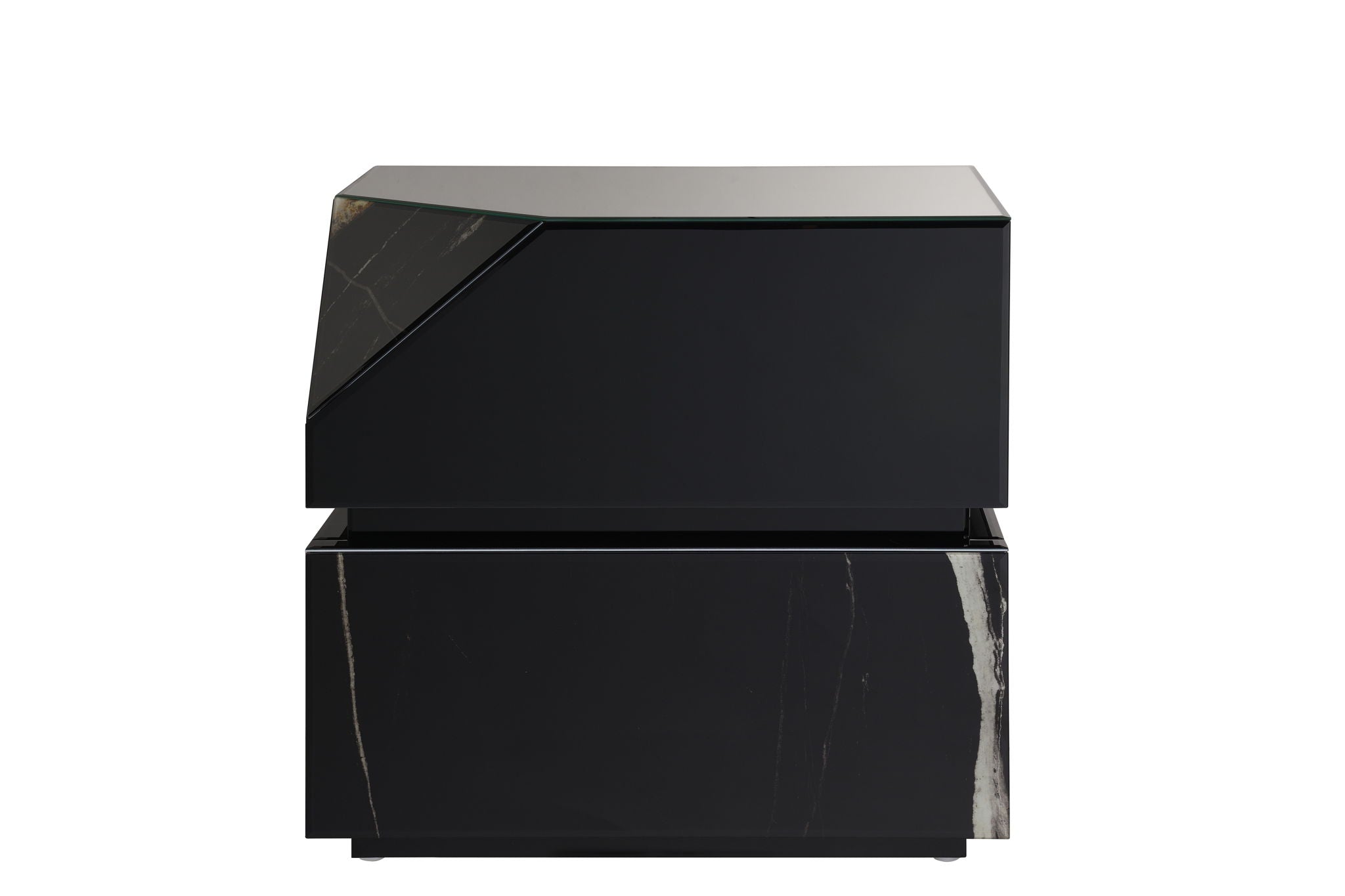 Drisana Mirrored End Table - Black