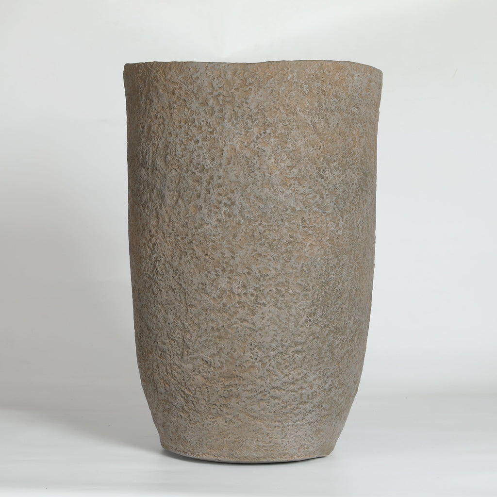 Round Concrete Planter Set of 2, Large Indoor & Outdoor Planter Pots