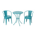 Lourdes 3 Piece Metal Outdoor Set - Teal