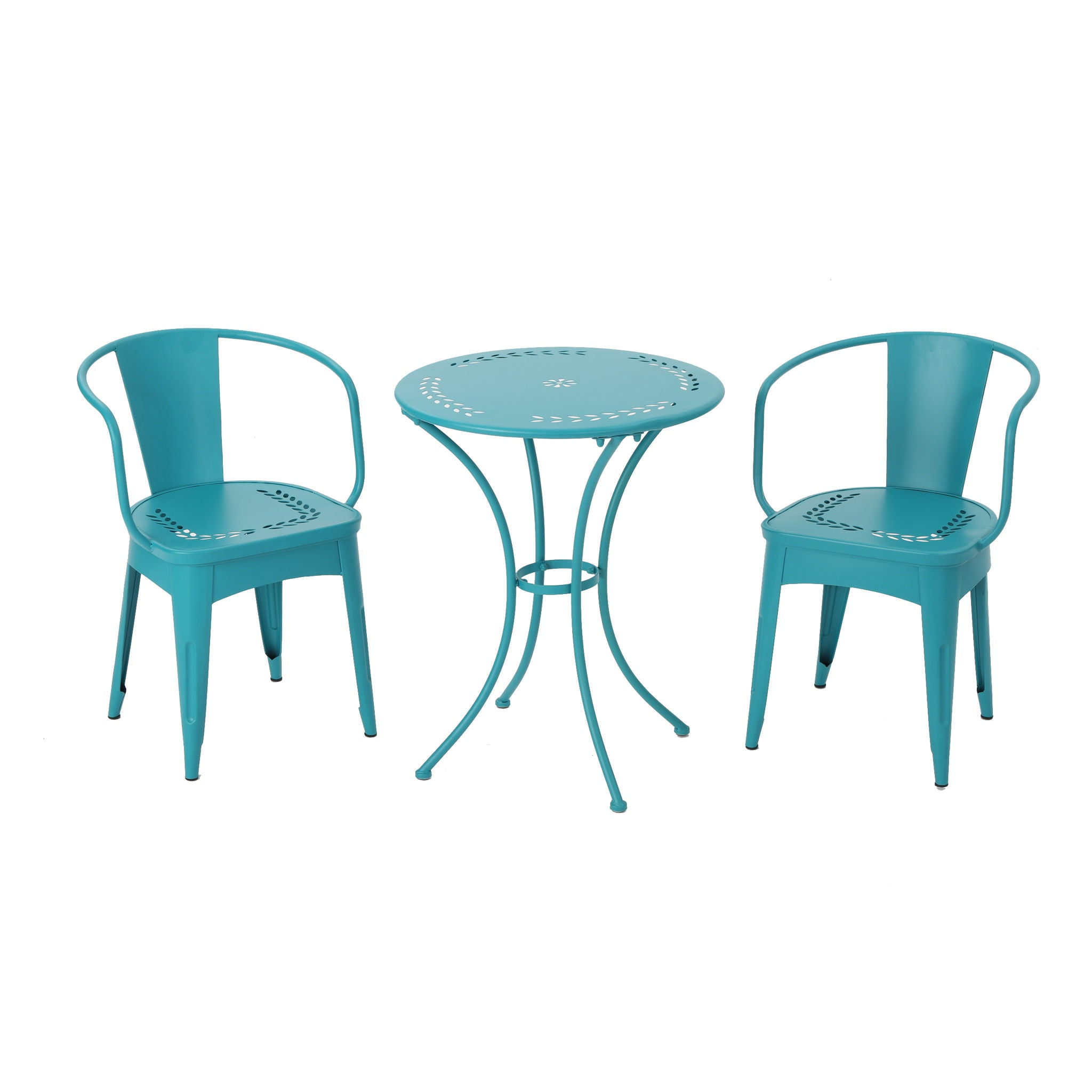 Lourdes 3 Piece Metal Outdoor Set - Teal