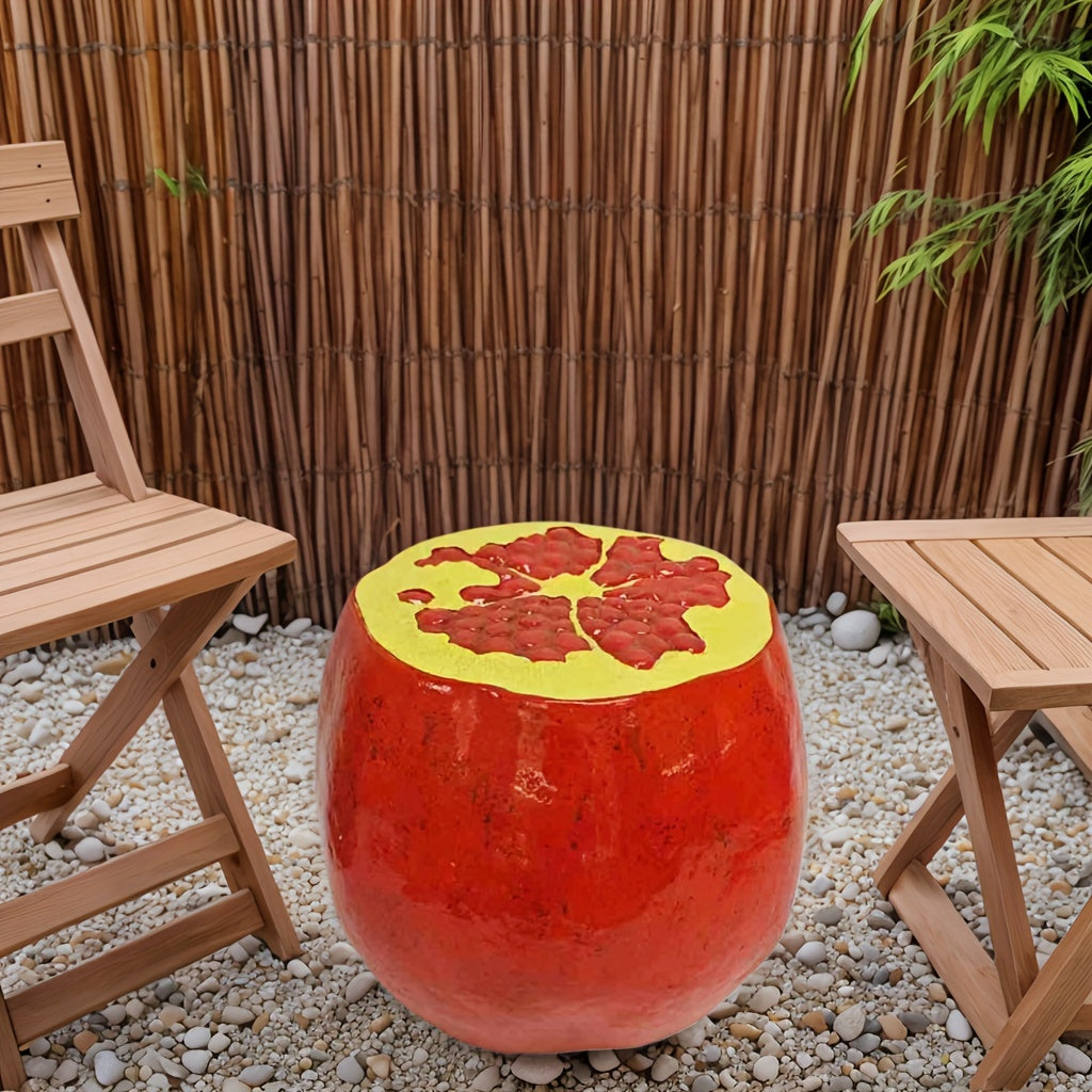 Pomegranate Resin Stool - Multi-Purpose Indoor & Outdoor Decor