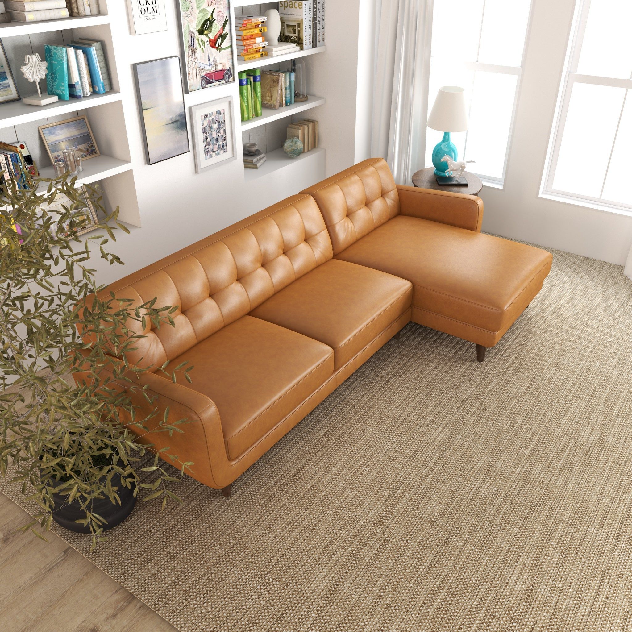 Allison - Mid-Century Modern Sectional Sofa Chaise
