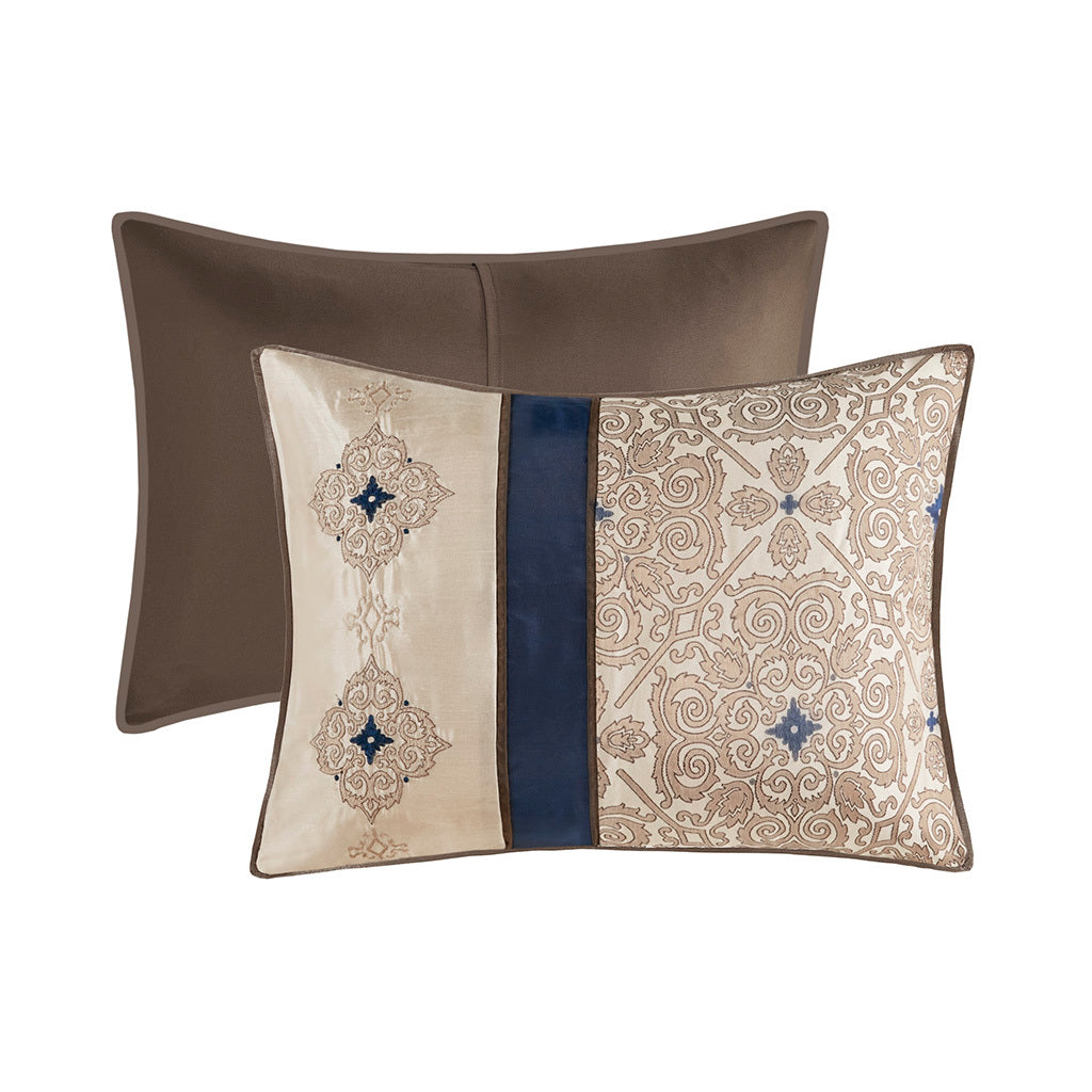 Cal King 7 Piece Jacquard Comforter Set with Throw Pillows