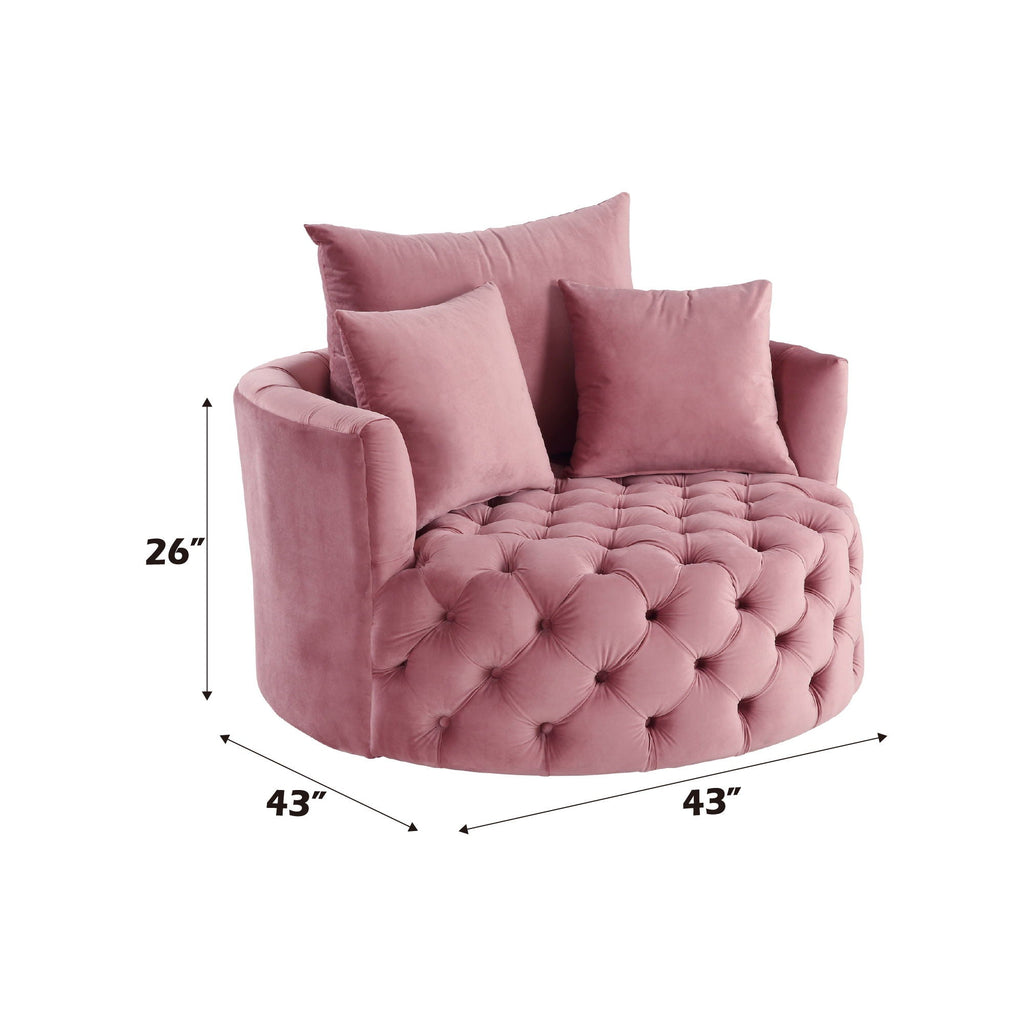 Zunyas Velvet Accent Chair With Swivel