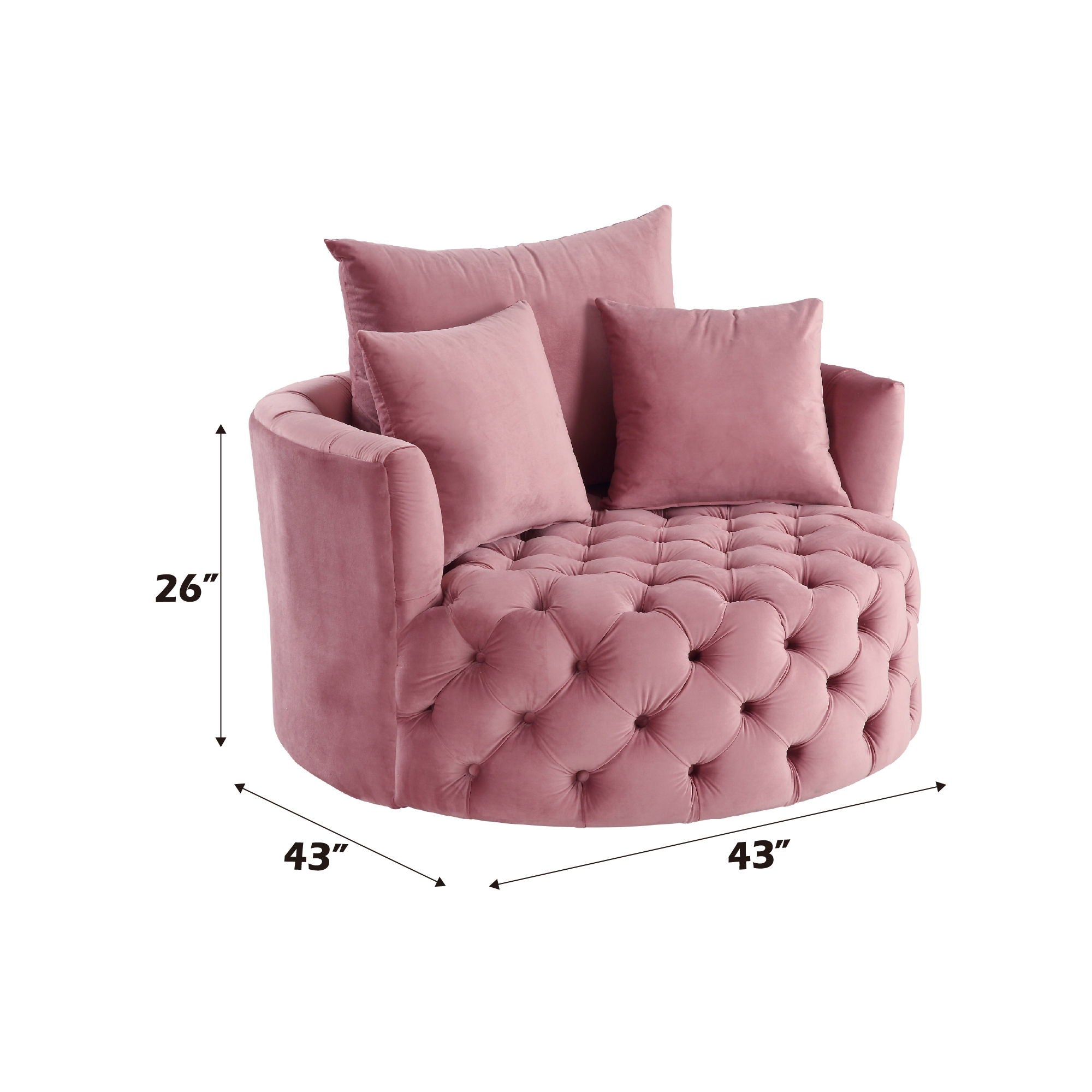 Zunyas Velvet Accent Chair With Swivel