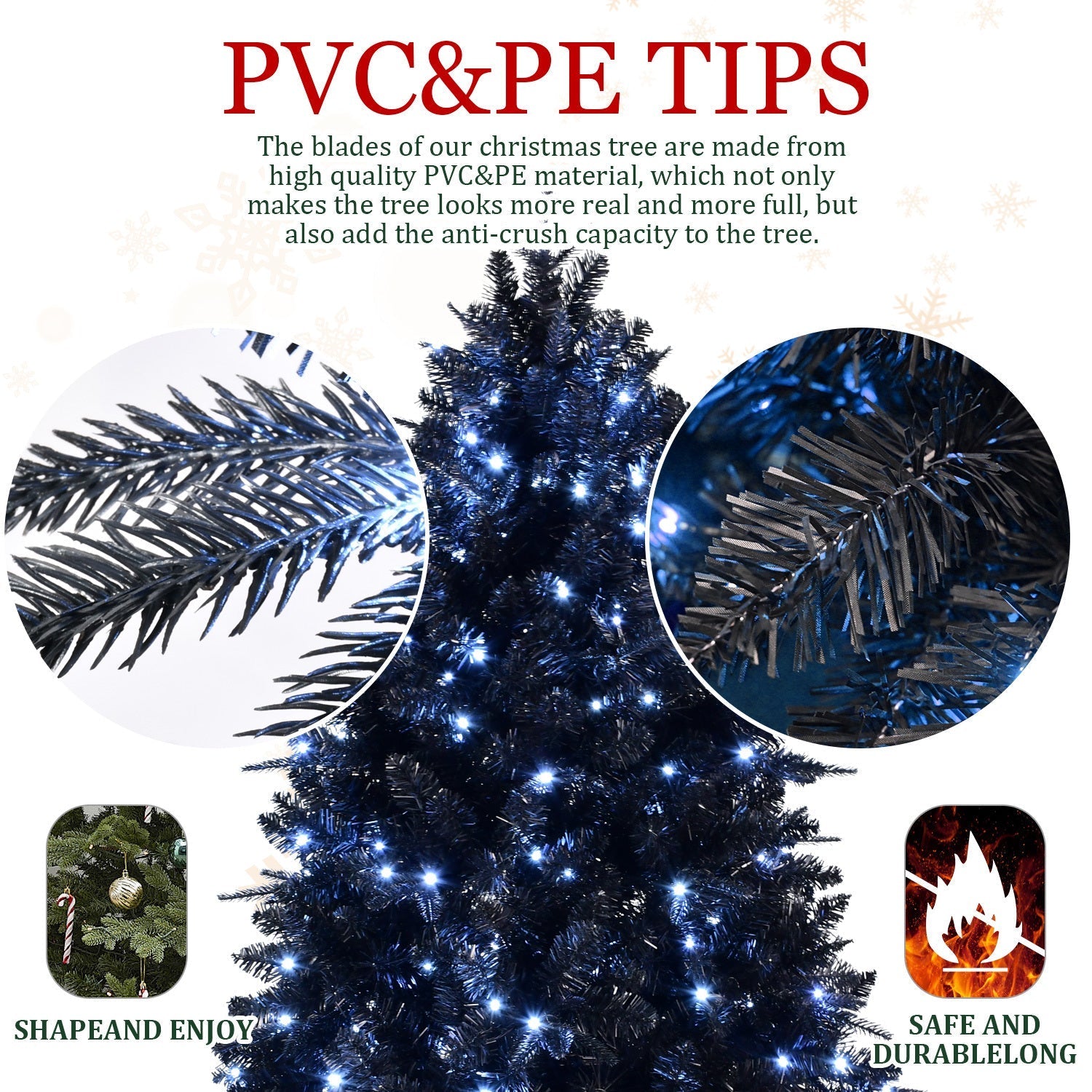 The 6-Foot Pre-Lit Black Christmas Tree