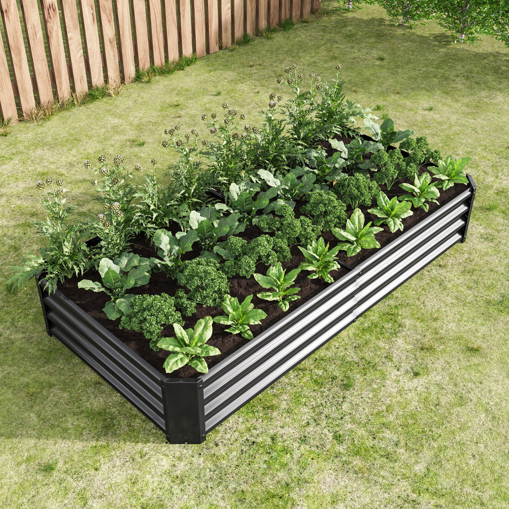 Raised Garden Bed Outdoor 6×3×1 ft Metal Raised Rectangle Planter Bed