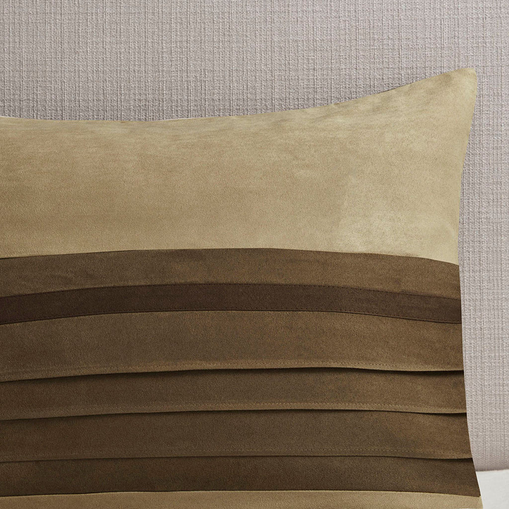 7 PC Faux Suede Comforter Set Natural King