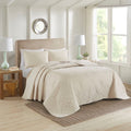 3 Piece Reversible Bedspread Set Cream Full/Queen